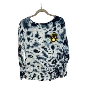 New Era MLB Tie Dye T-Shirt Womens L‎ Baseball Fan Apparel Casual Top